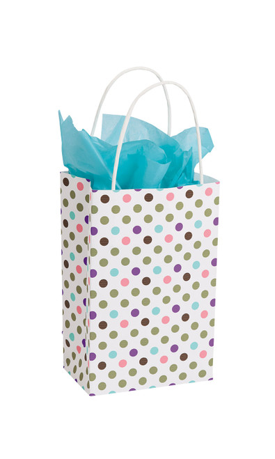 Small Playful Polkadot Paper Bags - Case of 100zoom