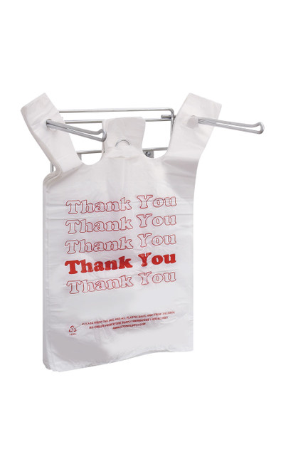 Hanging Plastic Bag Holder - Holds T-Shirt Handle Bagszoom