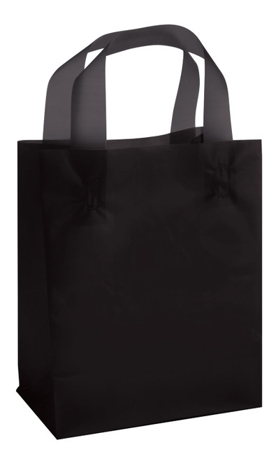 Medium Black Frosted Plastic Bags - Case of 25zoom