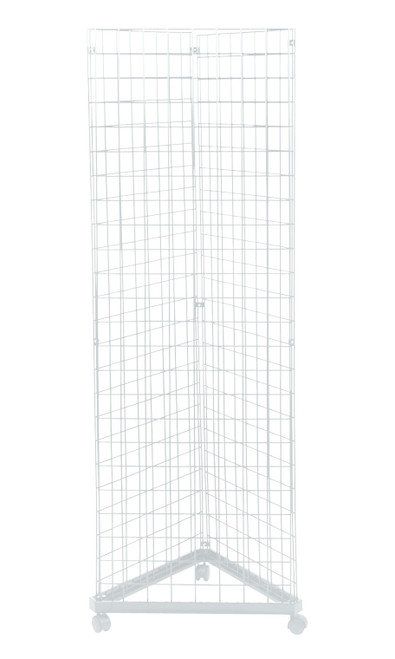 White Triangle Wire Grid Tower with Base & Casterszoom