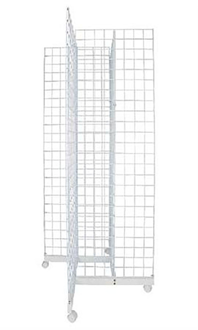 White 4-Way Wire Grid Tower with Base & Casterszoom