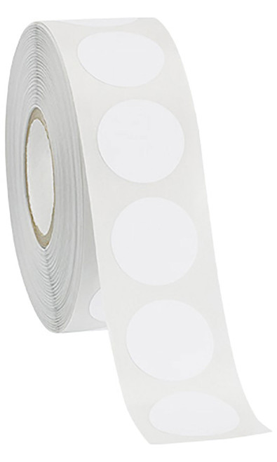 White Self-Adhesive Labels - ¾" Diameter Circle - Roll of 1,000zoom