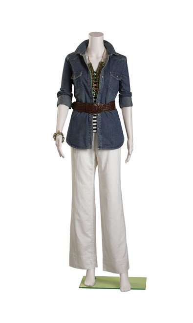 White Female Headless Plastic Mannequin With Straight Arms zoom
