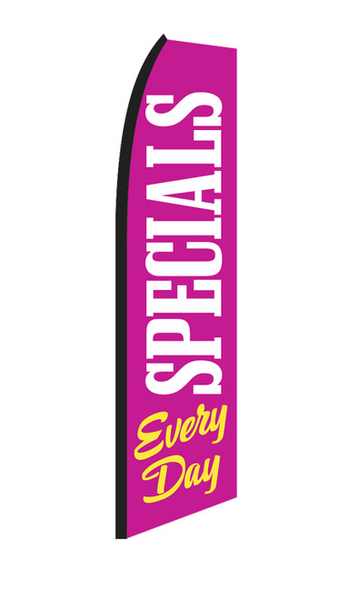 Wave Flag - "Specials Every Day" - 134"H x 32"Wzoom