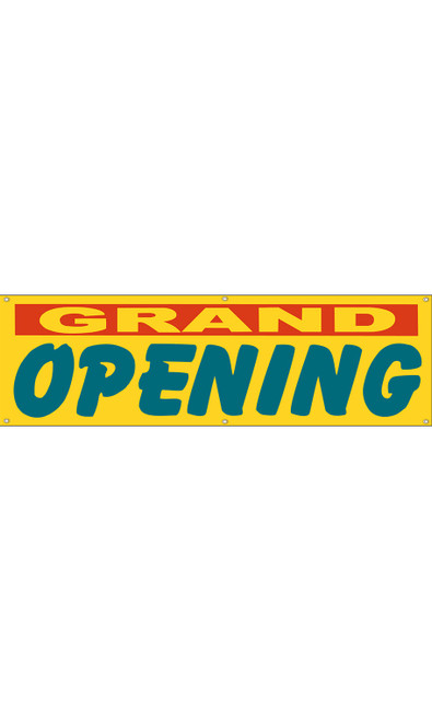 Grand Opening Banner - Yellow - 10'W x 3'Hzoom