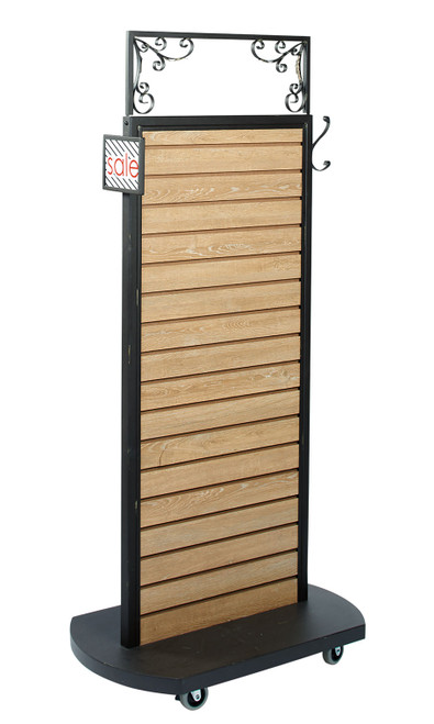 Caramel Oak Slatwall Rolling Merchandiserzoom