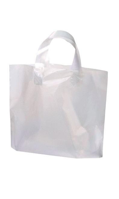 Medium Recycled Clear Frosted Plastic Bags - Case of 250 zoom