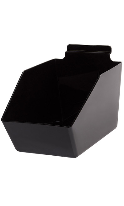 Black Plastic Dump Bin for Slatwall - 6” X 5 ½” X 9 ½” - Case of 2zoom