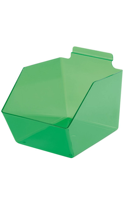 Clear Green Plastic Dump Bin - 6” X 5 ½” X 11 ½”  - Case of 2zoom