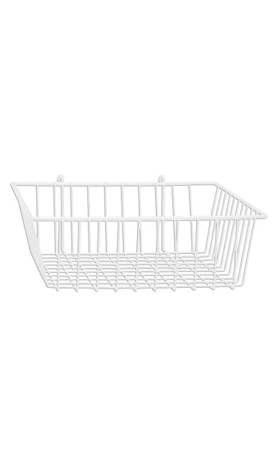 White Mini Wire Grid Basket for Wire Grid - 12''L x 12''W x 4"D - Case of 3zoom