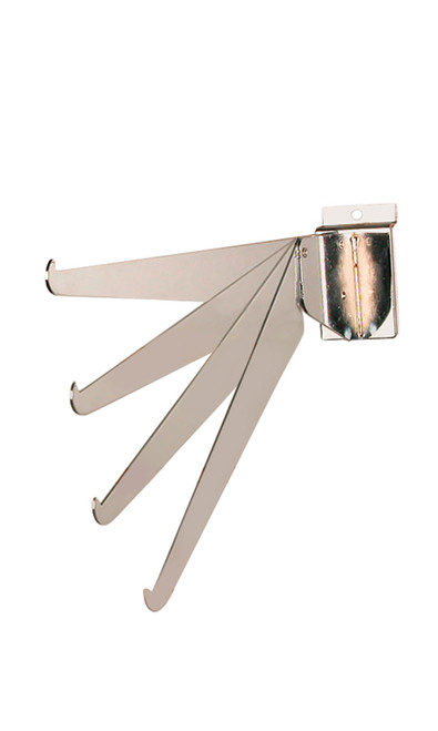 12" Adjustable Chrome Shelf Bracket for Slatwall - Case of 3zoom