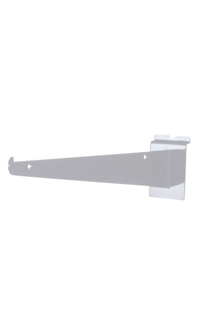 8" White Shelf Bracket for Slatwall - Case of 10zoom