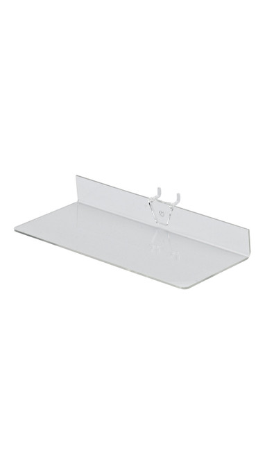 9" x 4" Clear Acrylic Shelf for Pegboard - Case of 2zoom
