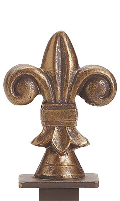 Boutique Cobblestone Fleur De Lis Square Fitting Finialzoom