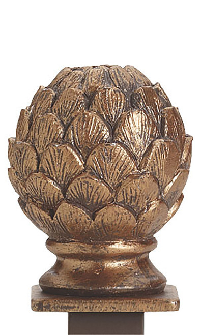 Boutique Cobblestone Artichoke Square Fitting Finialzoom