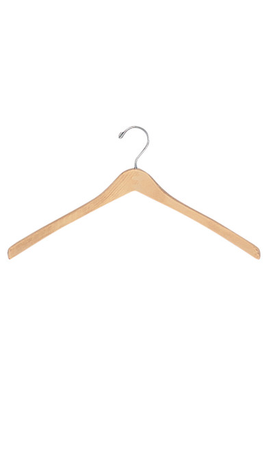 17 inch Contoured Natural Wood Coat Hangers - Case of 50zoom