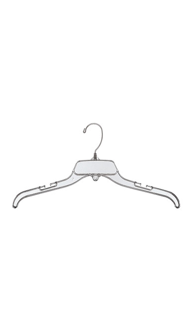 Economy 17 inch Break-Resistant Clear Plastic Dress Hangers- Case of 100zoom
