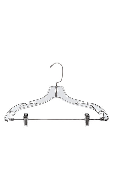 17 inch Clear Plastic Suit Hangers - Case of 100zoom