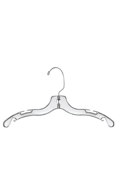 14 inch Clear Plastic Junior Dress Hangers - Case of 100zoom