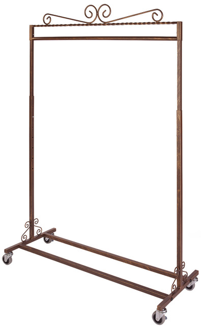 Boutique Cobblestone Single-Rail Rolling Rack  48''W x 20''D x 48-66'' Hzoom