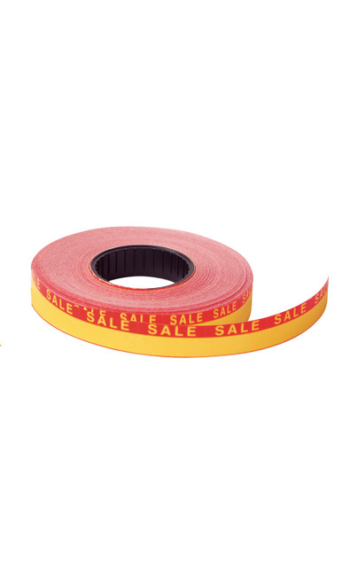 Red/Yellow SSW 1-Line Pricing Gun Sales Labels  3/4"W x 3/8"H- 1,000 labels per rollzoom