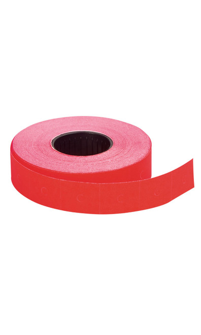 Fluorescent Red SSW 2-Line Pricing Gun Labels  3/4"H x 3/4"W- 1,000 labels per rollzoom