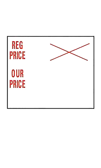 Reg Price/Our Price SSW 2-Line Pricing Gun Sales Labels    3/4"H x 3/4"W- 1,000 labels per rollzoom