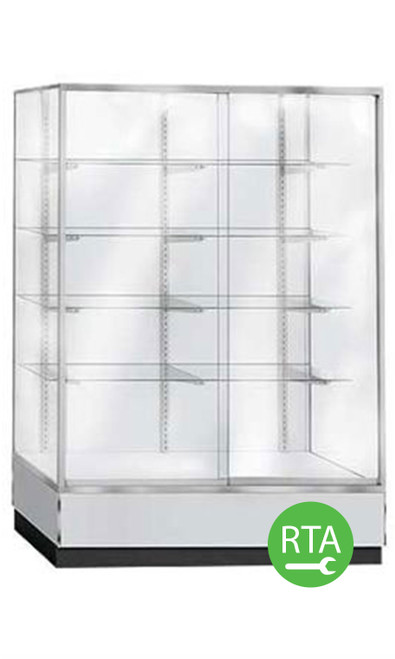 70 inch Gray Metal Framed Glass Wall Unit Ready to Assemblezoom