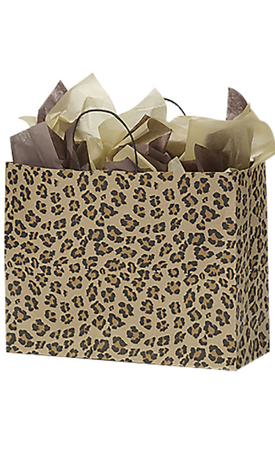 Large Brown Leopard Paper Bags - Case of 100zoom