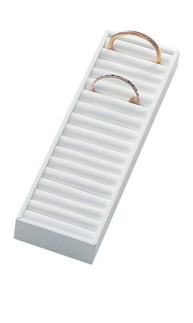 White 21-Section Bracelet Tray with Velvet Inserts zoom