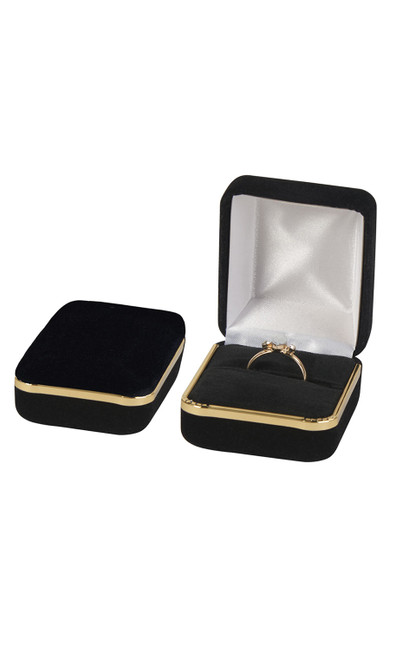Black Velvet Ring Box - Case of 50zoom