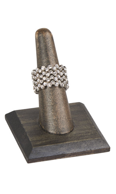 Dark Oak Single Finger Wood Ring Display- Case of 25zoom