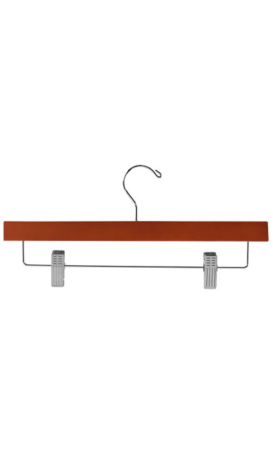 14 inch Cherry Wood Skirt and Pants Hangers - Case of 50zoom