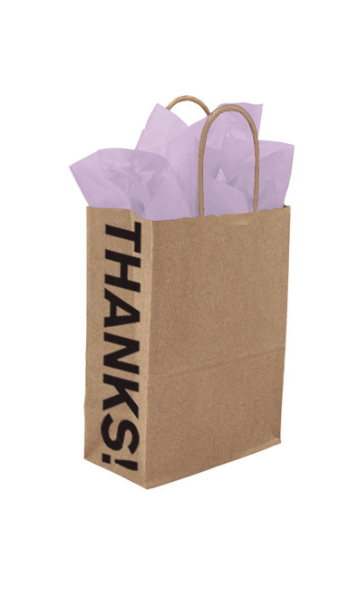 Small Kraft Thanks! Gusset Paper Bags - Case of 250zoom