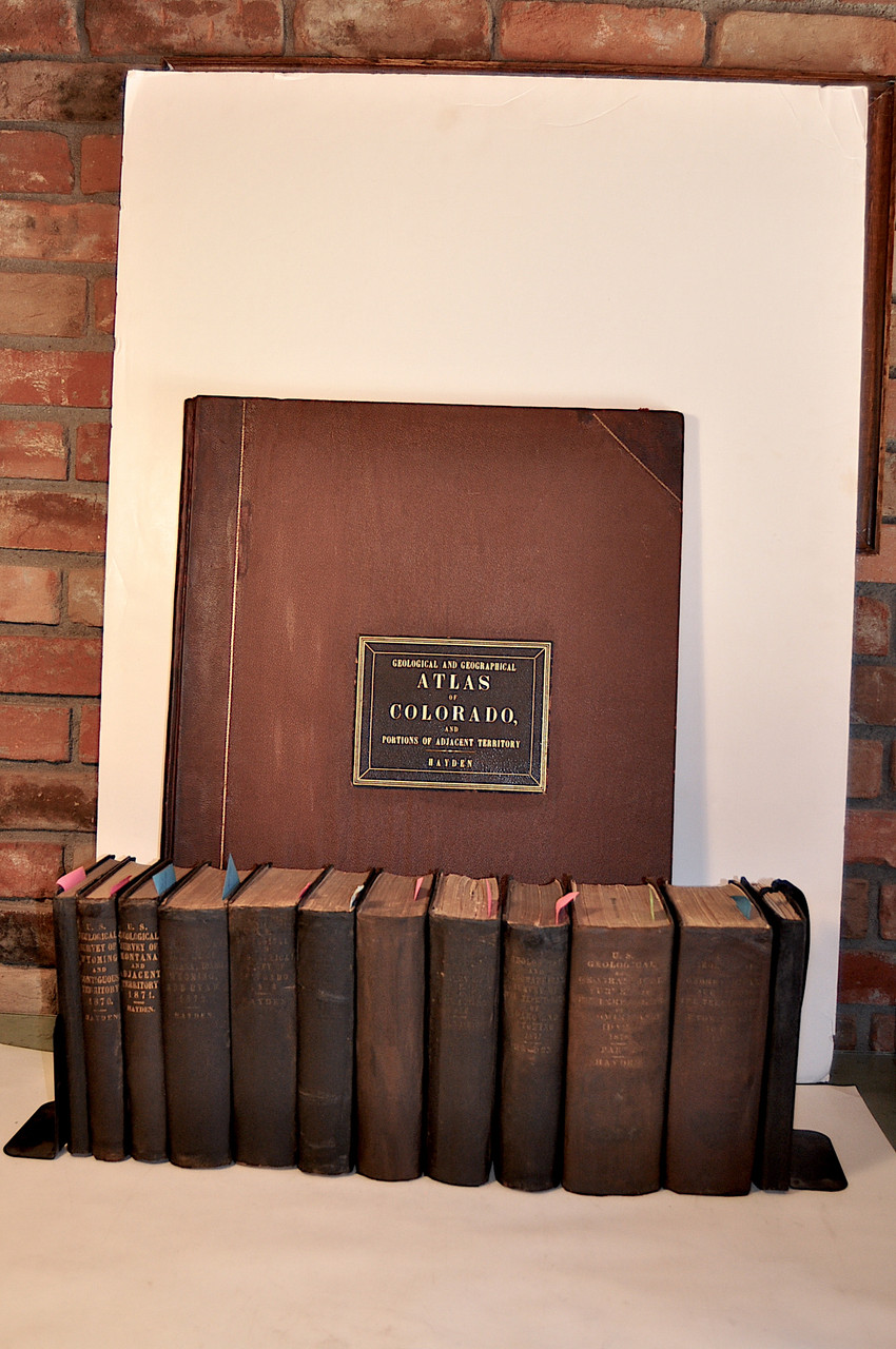 Hayden, Ferdinand V.; United States Geological and Geographical Survey of  the Territories, 1st through 12th Annual Reports with Atlases. Washington,  