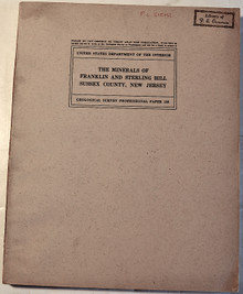 Palache, Charles; The Minerals of Franklin and Sterling Hill, Sussex County, New Jersey.USGS Prof. Paper 180, 1st edition, 1st printing, 1935.