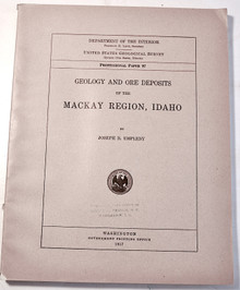 Umpleby, J. B.; Geology and Ore Deposits of the Mackay Region, Idaho. USGS Prof. Paper 97, Washington, GPO,  1917.