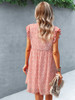 V Neck Print Ruffle Sleeveless High Waist Women Dress New Fashion Chic Ladies Spring Summer Dress