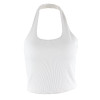 Sexy Halter backless Slim Female Crop Top Camisole Summer Wireless Bralette Crochet Top Solid Color Basic Bar party Camisole