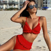 Vigorashely Red Ruflle Swimsuit Women Sexy High Waist Bikini Set 2021 Swimwear Female Brazilian Push Up Bikini Set Bathing Suit