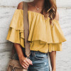 Spring Summer Fashion Women Casuales Off The Shoulder Moda Dama Elegantes Blusa Mujer