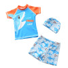 Children's Swimwear Boys Cartoon Shark Swimsuit Two Piece Kid Boys Bathing Suit With Hat Boy's Swimming Suits