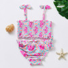 3~8Y Toddler Girls Swimwear Two pieces Girls Pleated Bikini set High quality Children Swimwear Swimming suit for kid girls