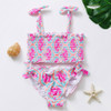 Girls Swimwear Girls Pleated Bikini set 3~16Y Children Swimwear Swimming suit for kid girls