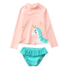 Girls Ins Unicorn Swimwear 2~10Y Baby Girls Rash Guards Long sleeves Swimming suit for Kid Girl Surfing suit