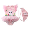 Girl's Swimwear Children's Swimsuit Female Baby Swimsuit Flying Sleeve Gauze Skirt Girl's One-piece Swimsuit