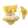 Girl's Swimwear Children's Swimsuit Female Baby Swimsuit Flying Sleeve Gauze Skirt Girl's One-piece Swimsuit