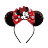 Christmas Hair Accessories for Girl Minnie Mouse Ears Headbands Adult Kids Kawaii Sequin Bows Girl Party Hairband