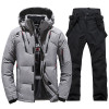 Thermal Winter Ski Suit Men Windproof Skiing Down Jacket and Bibs Pants Set Male Snow Costume Snowboard Wear Overalls