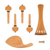 1 Set Violin Maintenance Accessories Violin Tailpiece Tuning Pegs Endpins Chin Holder Wood Color for 4/4-3/4 Violin